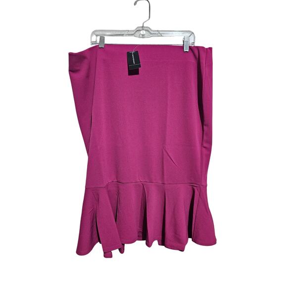 New Ashley Stewart Skirt Flounced  Plus Size 20 Raspberry Elastic Waist (833) - Picture 1 of 5